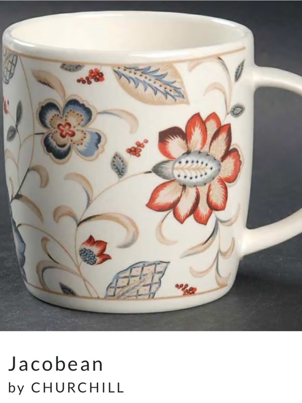 Jacobean by Churchill made in England Floral Coffee Mugs